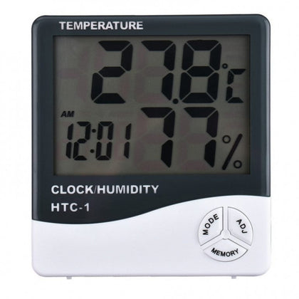 HTC-1 High Precision Large Screen Electronic Indoor Temperature, Humidity Thermometer with Clock Alarm