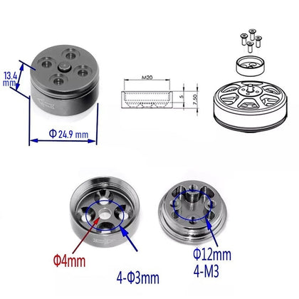 Quick Release Prop Adapter CW&CCW For 15-22 Inch Prop / M3 15mm Hole Motor (Without Mounting Plate)