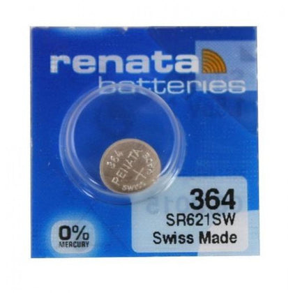 Renata 364 SR621SW (Original) 1.55V 20mAh Silver Oxide Button Cell Battery