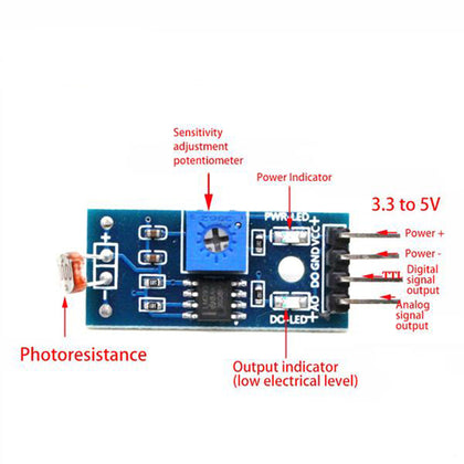 Photosensitive Sensor Module Light Detection (LDR) Module for Arduino DIY Kit