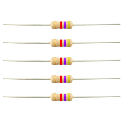 4.7K Ohm 1/4 Watt Carbon Film Resistor -5 Pieces Pack