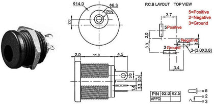 2.1X5.5MM DC Female Jack DC Socket