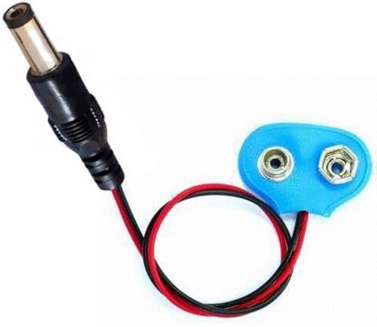 9V Battery Snap Cap with Male DC Jack Connector