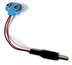 9V Battery Snap Cap with Male DC Jack Connector